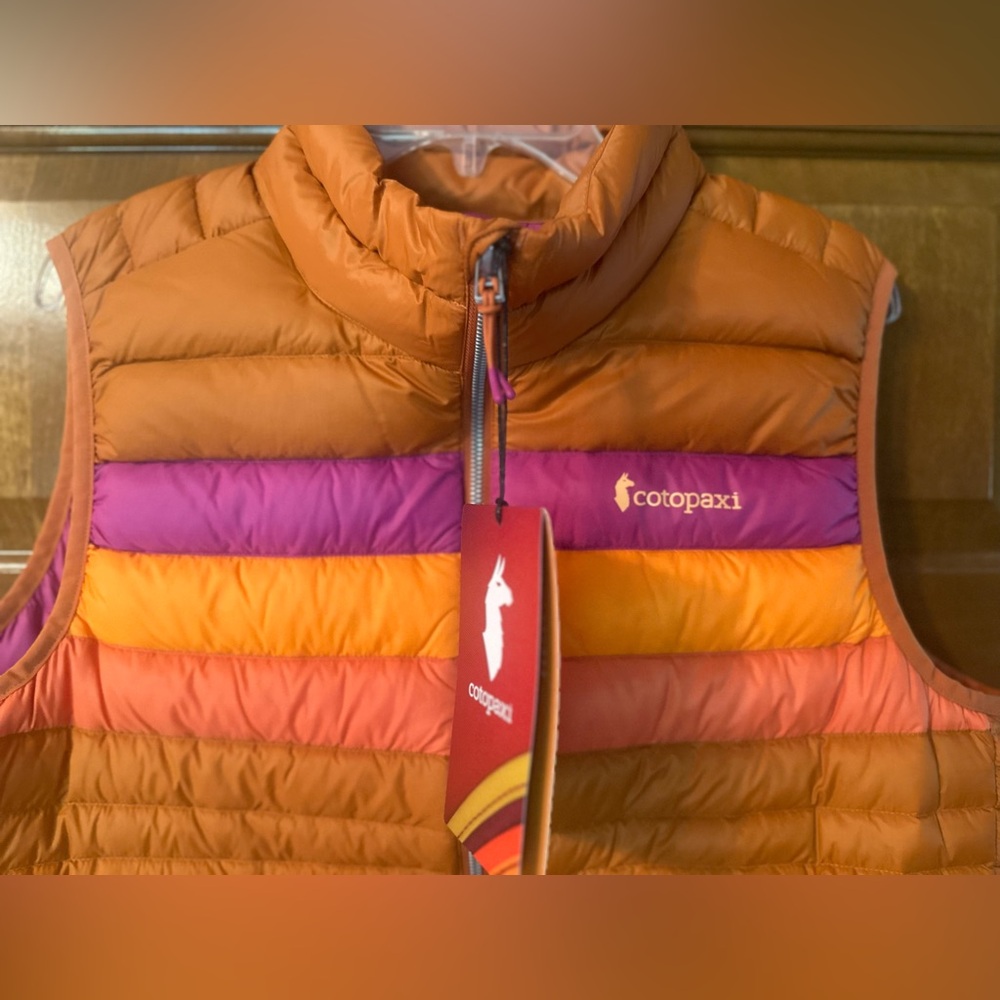 Cotopaxi Orange and Purple Fuego Down Vest. Womens XL. NWT. - Picture 2 of 13
